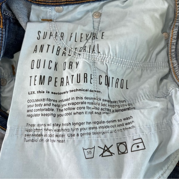 DU/ER Jeans Mens 34X32 L2X Relaxed Tapered Super Flexible Quick Dry H - Picture 8 of 10